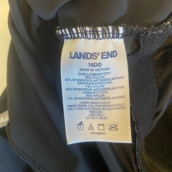 Lands End Swimsuit Size 18DD Leopard Cheetah Black Tummy Control One Piece - Picture 7 of 10